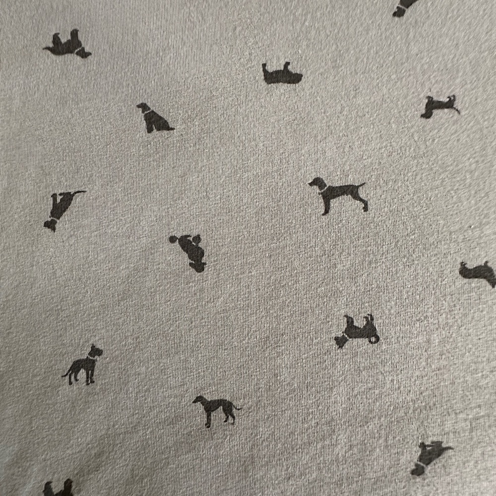 Life Is Good Light Gray V-Neck Shirt Dog Prints - Picture 4 of 11